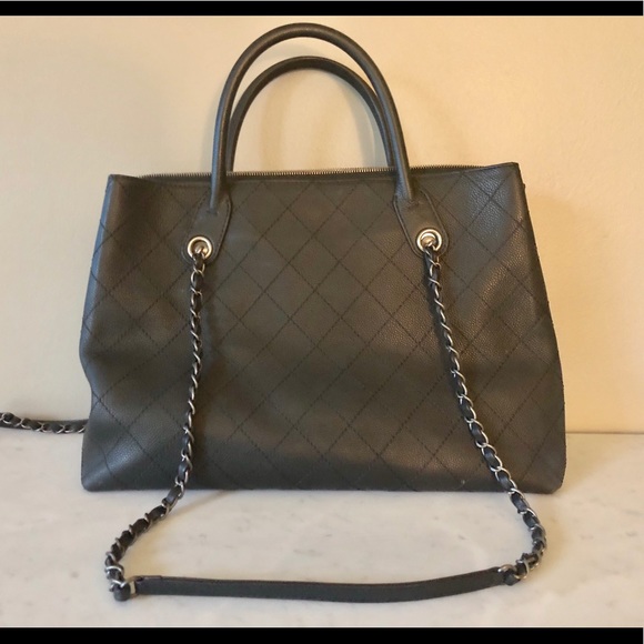 SOLD -Chanel Grained Vegetal Calfskin Shopping Bag - Picture 3 of 7